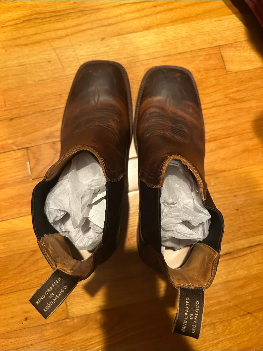 Men's Brown Leather Chelsea Boots - Classic Pull-On Style